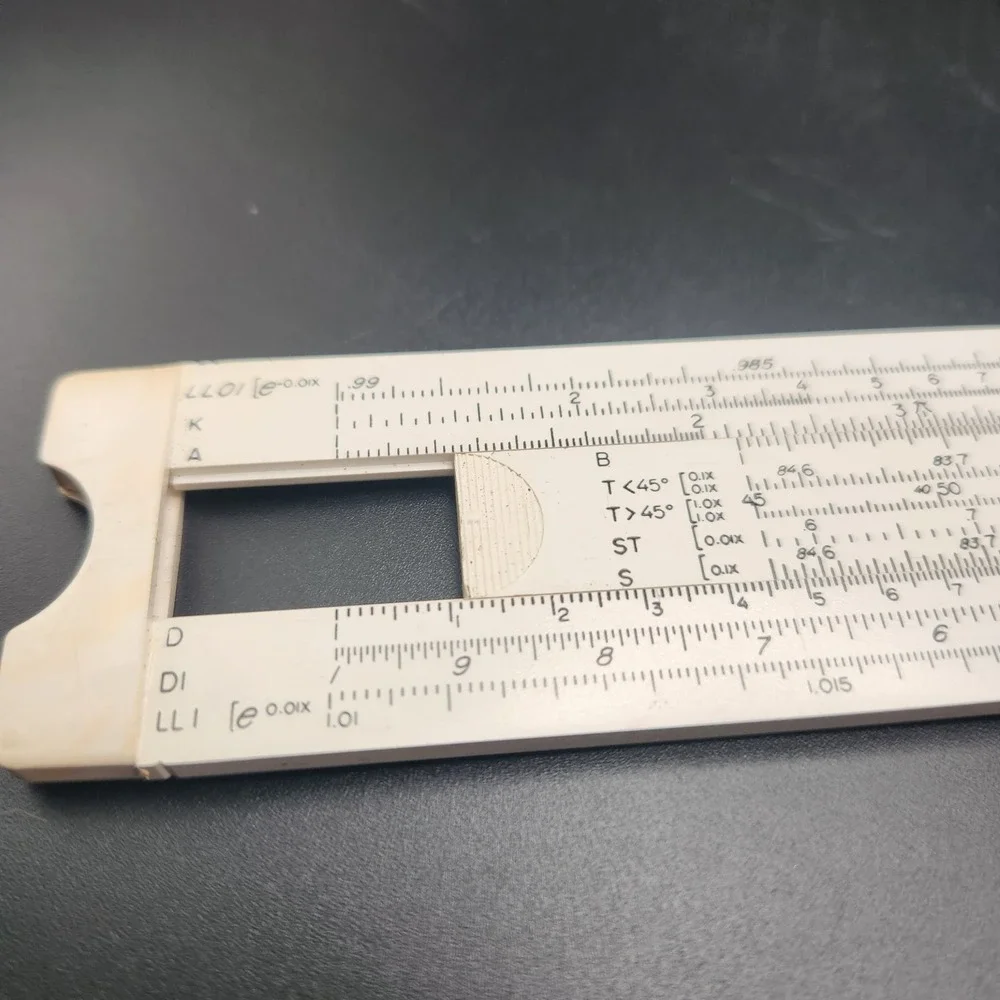 Vintage 1965 Sterling No. 594 Decimal Trig Multi-Log Slide Rule w/ Case USA